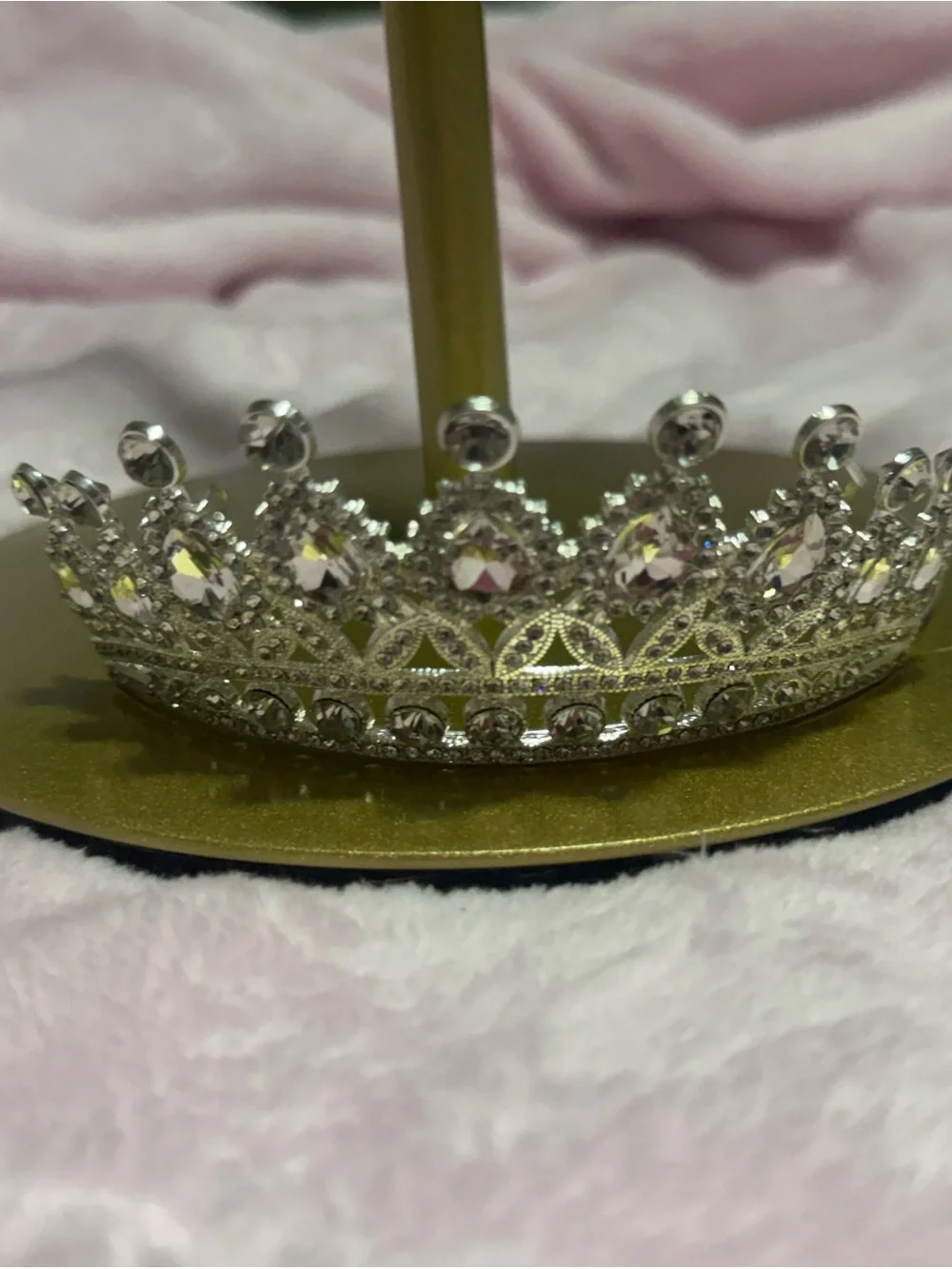 Rhinestone Crystal Tiara - Silver